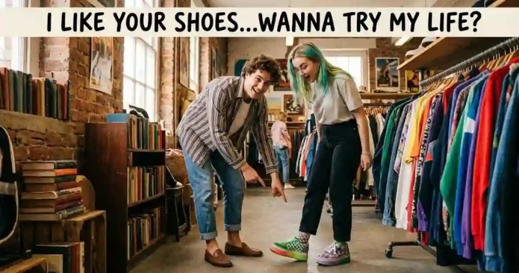 Funny I Like Your Shoes Pick Up Line